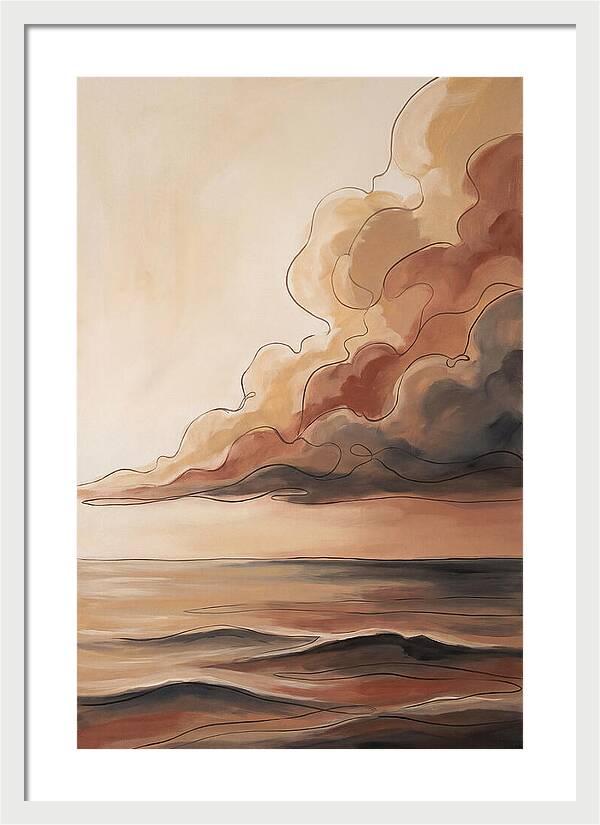Ocean Horizon With Dramatic Clouds