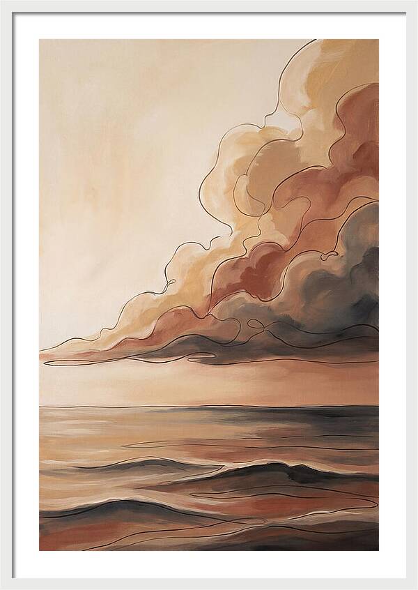 Ocean Horizon With Dramatic Clouds