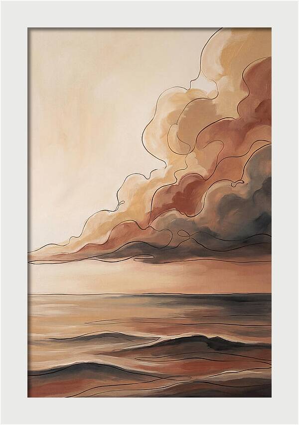 Ocean Horizon With Dramatic Clouds