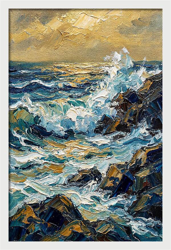Ocean Waves At Dusk