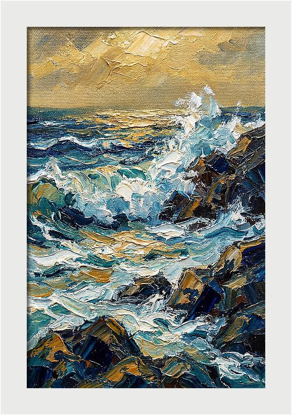 Ocean Waves At Dusk