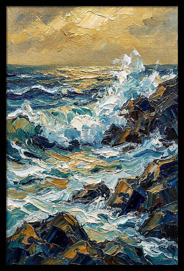 Ocean Waves At Dusk