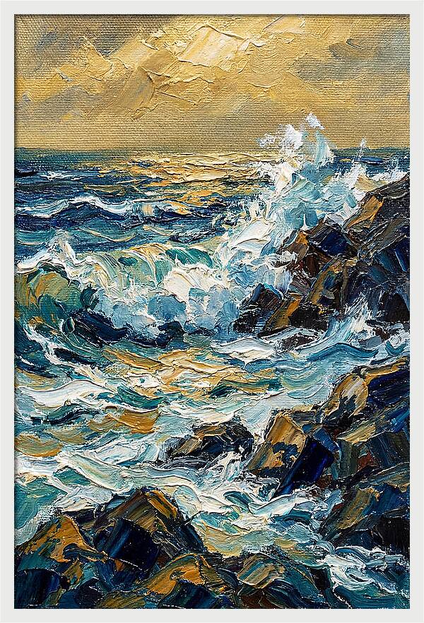 Ocean Waves At Dusk