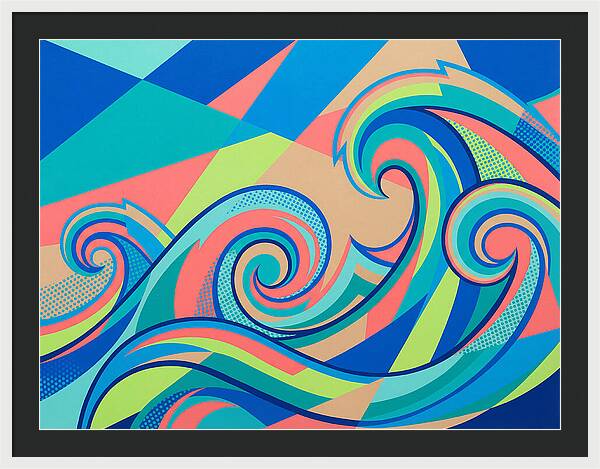 Ocean Waves In Vibrant Colors