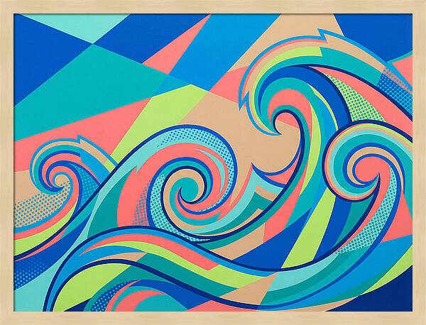 Ocean Waves In Vibrant Colors