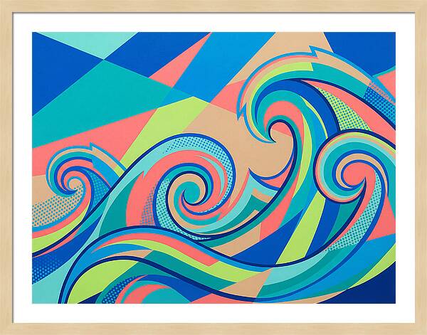 Ocean Waves In Vibrant Colors
