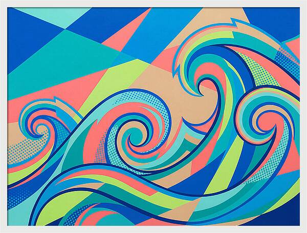 Ocean Waves In Vibrant Colors