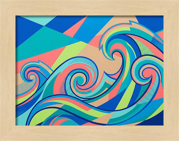 Ocean Waves In Vibrant Colors