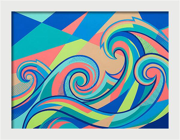 Ocean Waves In Vibrant Colors
