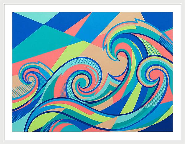 Ocean Waves In Vibrant Colors