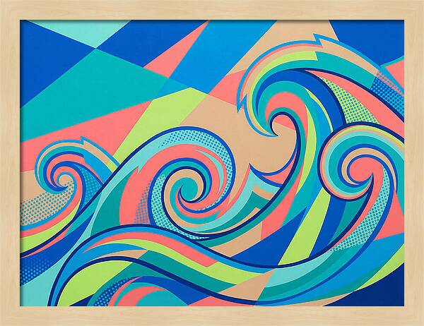 Ocean Waves In Vibrant Colors