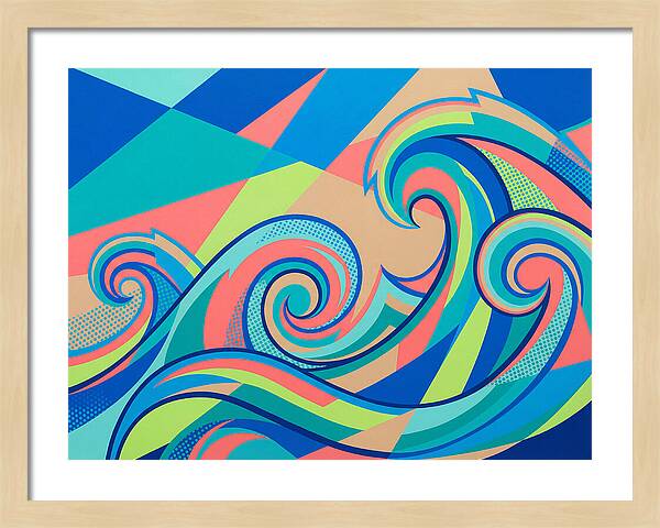Ocean Waves In Vibrant Colors