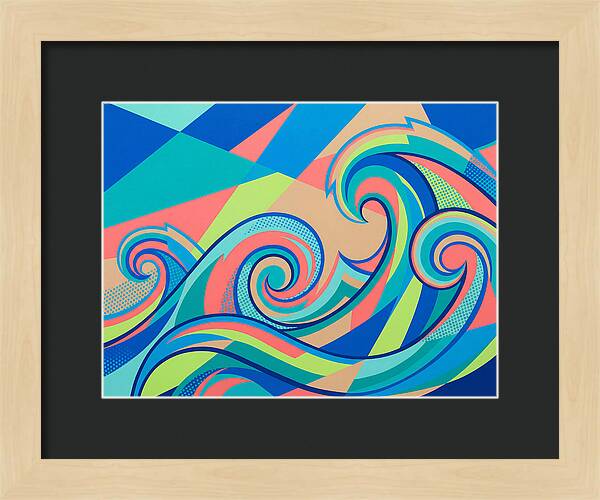 Ocean Waves In Vibrant Colors