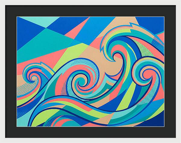 Ocean Waves In Vibrant Colors