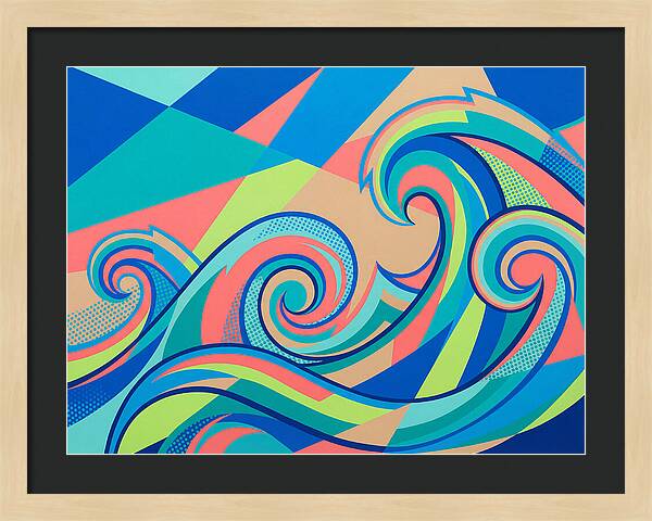 Ocean Waves In Vibrant Colors