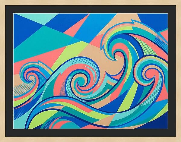 Ocean Waves In Vibrant Colors