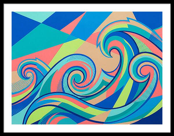 Ocean Waves In Vibrant Colors