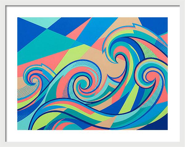 Ocean Waves In Vibrant Colors