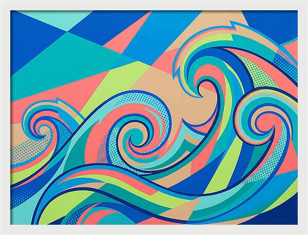 Ocean Waves In Vibrant Colors