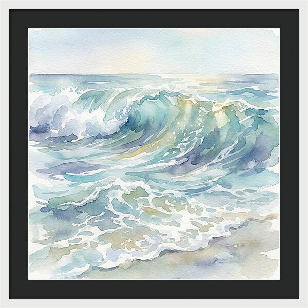 Ocean Waves In Watercolor