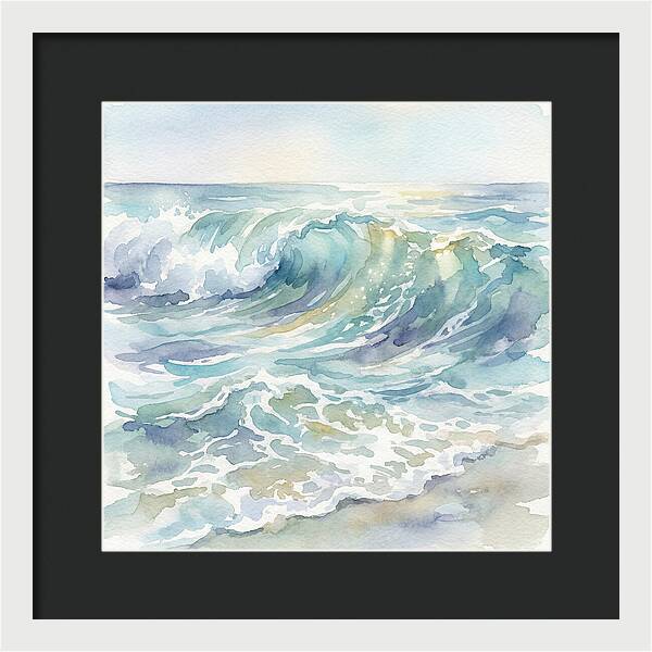 Ocean Waves In Watercolor
