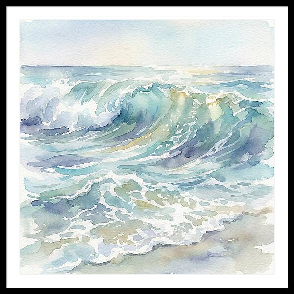 Ocean Waves In Watercolor