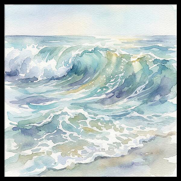 Ocean Waves In Watercolor