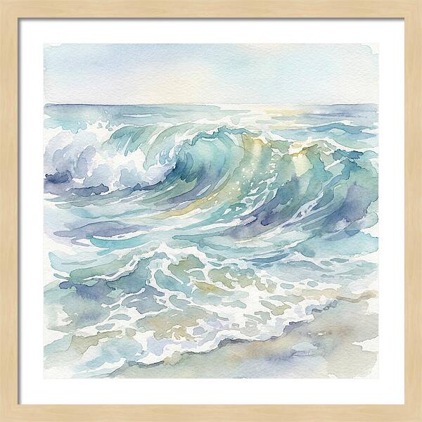 Ocean Waves In Watercolor