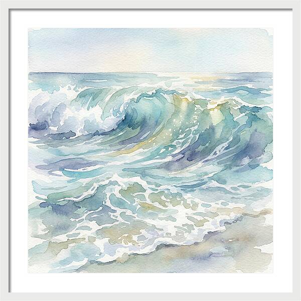 Ocean Waves In Watercolor
