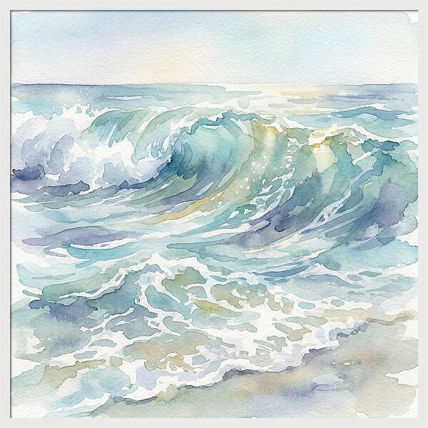 Ocean Waves In Watercolor