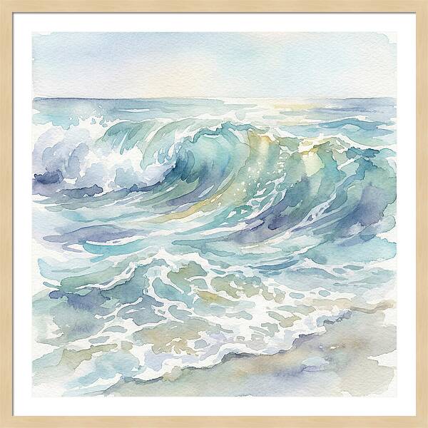 Ocean Waves In Watercolor
