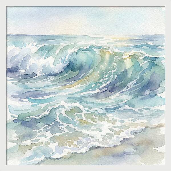 Ocean Waves In Watercolor