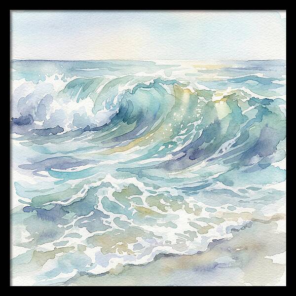 Ocean Waves In Watercolor