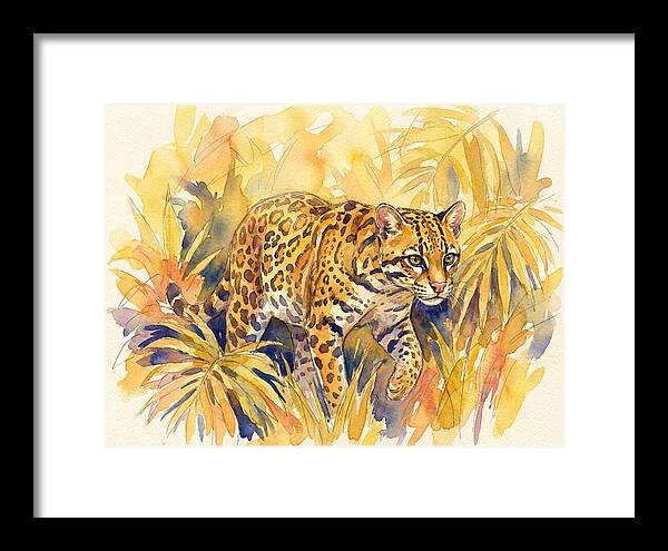 Ocelot Among Tropical Foliage