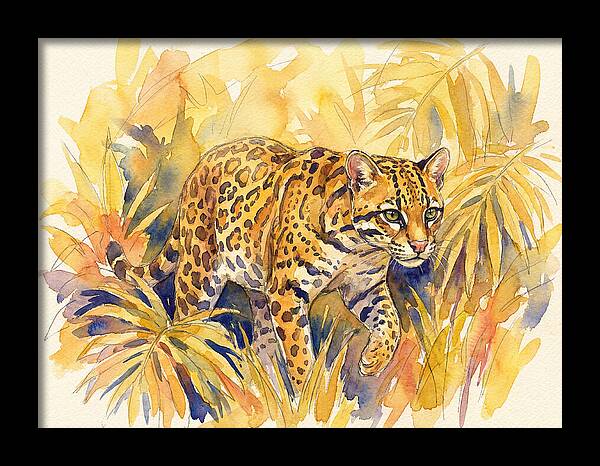 Ocelot Among Tropical Foliage