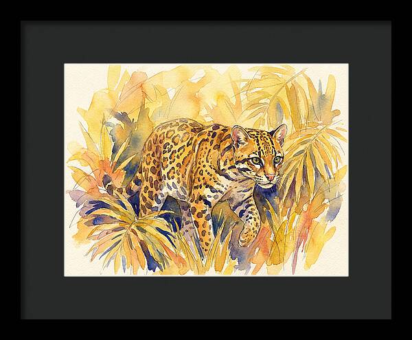 Ocelot Among Tropical Foliage