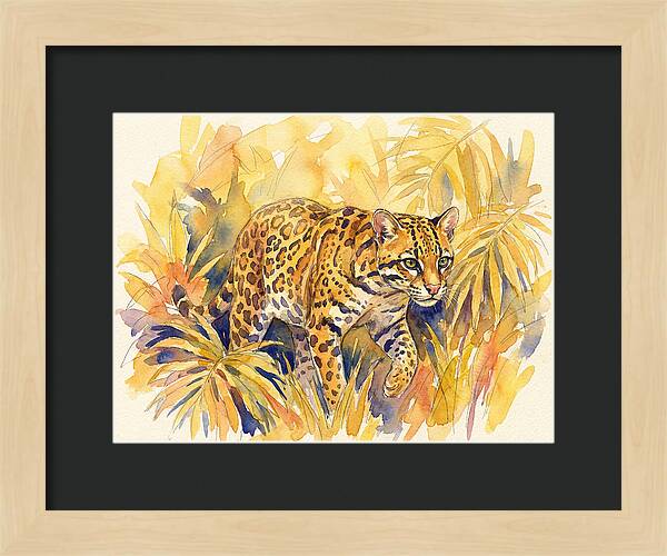 Ocelot Among Tropical Foliage