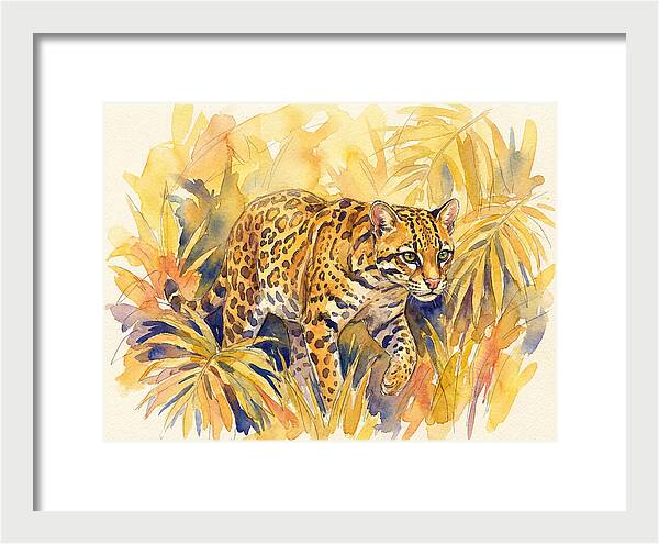 Ocelot Among Tropical Foliage