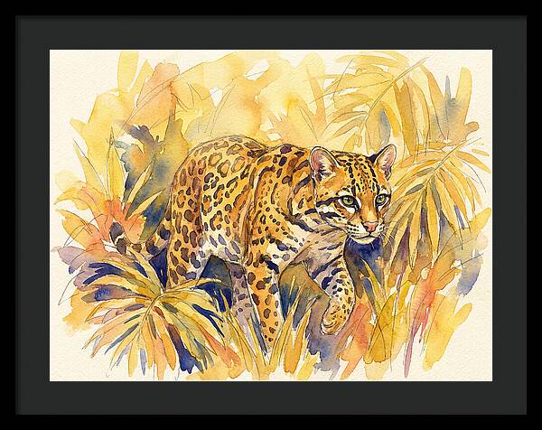 Ocelot Among Tropical Foliage