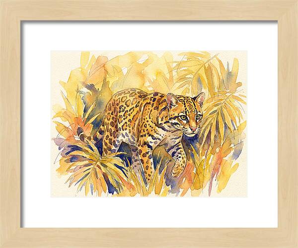 Ocelot Among Tropical Foliage