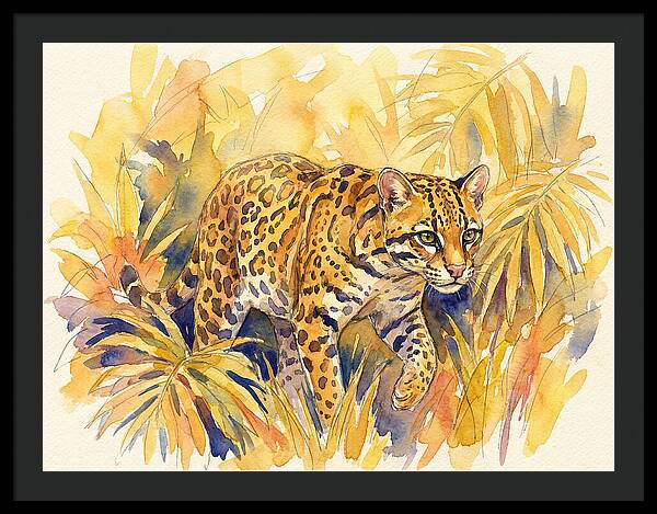 Ocelot Among Tropical Foliage
