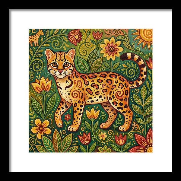 Ocelot Among Vibrant Flora