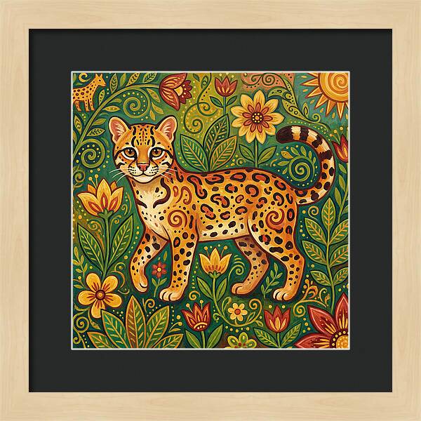 Ocelot Among Vibrant Flora
