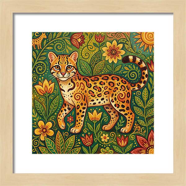 Ocelot Among Vibrant Flora