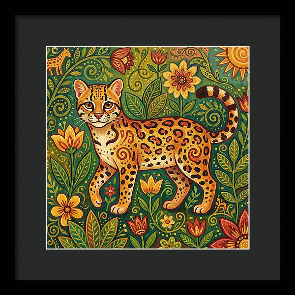 Ocelot Among Vibrant Flora