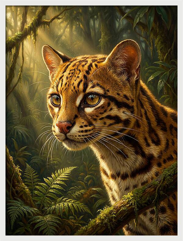 Ocelot In The Jungle