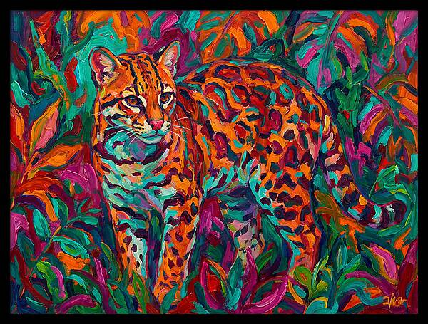 Ocelot In Vibrant Jungle