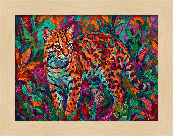 Ocelot In Vibrant Jungle