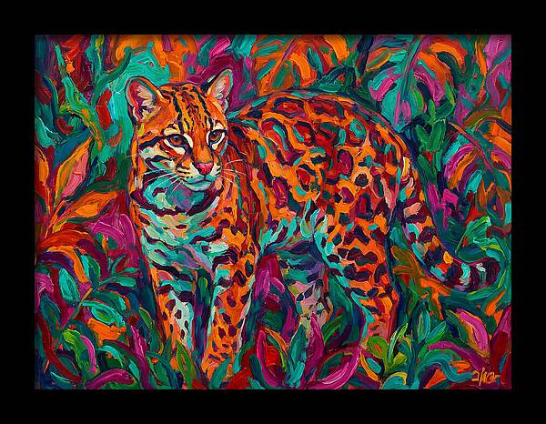 Ocelot In Vibrant Jungle