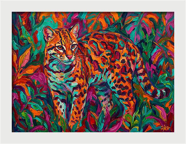 Ocelot In Vibrant Jungle